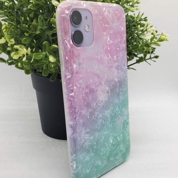 Iphone 11 Case Ombre Shell Pink Green - Picture 5 of 8